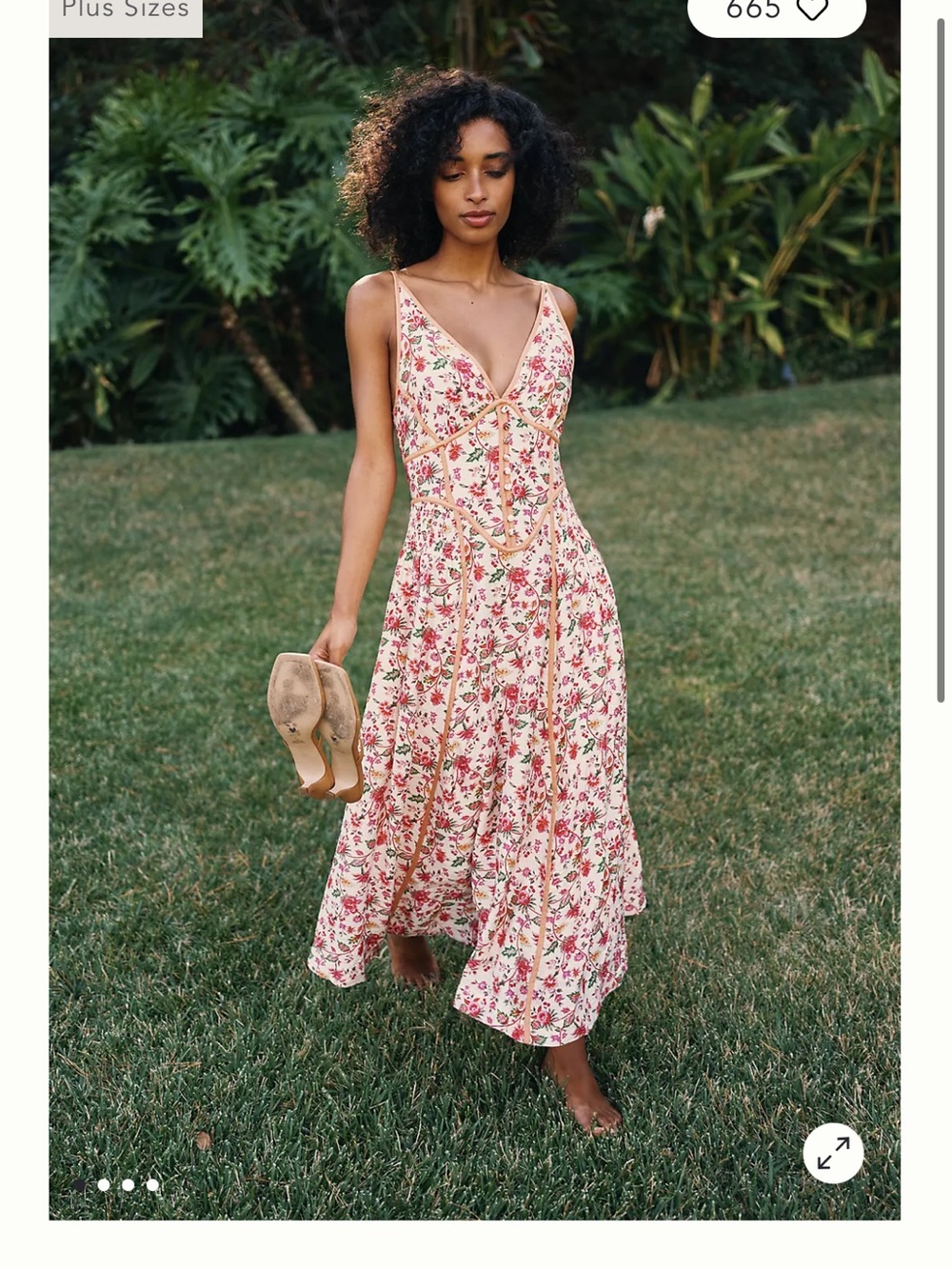 By Anthropologie Waisted Tipped Midi Dress